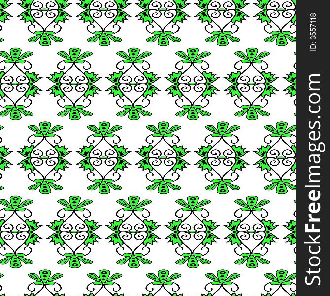 Seamless black floral vector pattern. Seamless black floral vector pattern