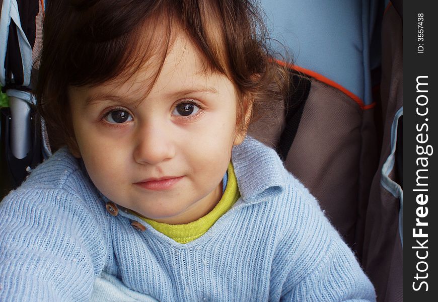 Portrait of a baby boy looking ahead