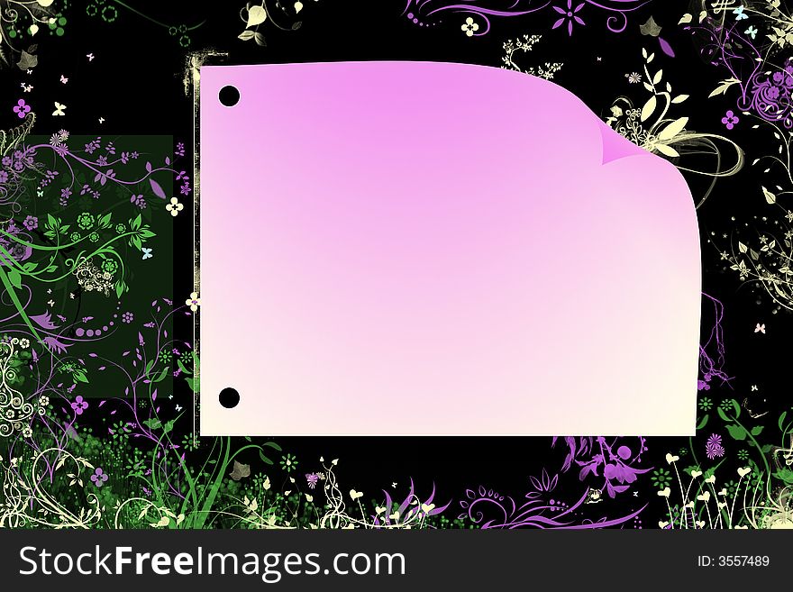Black based abstract background floral, grunge with shape