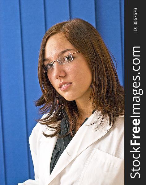 Female doctor is posing in the office