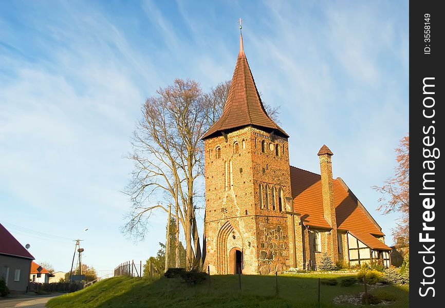 Red brick church in Koszalinsk