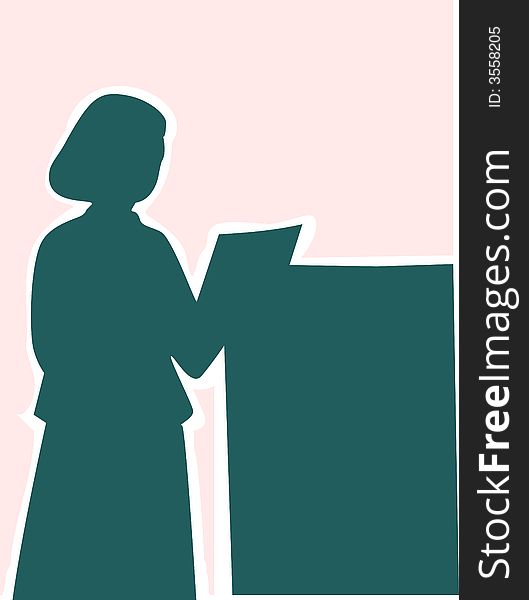 Illustration of Silhouette of a businesswoman