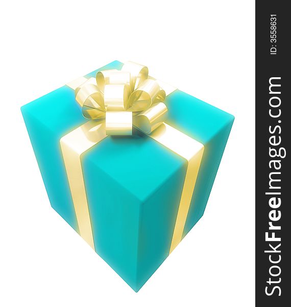 Gift Box With Gold Ribbon