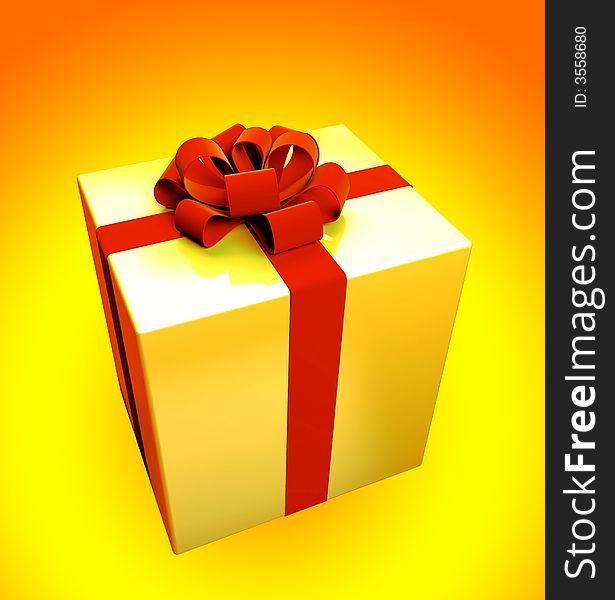 Gift box isolated on colored bakground