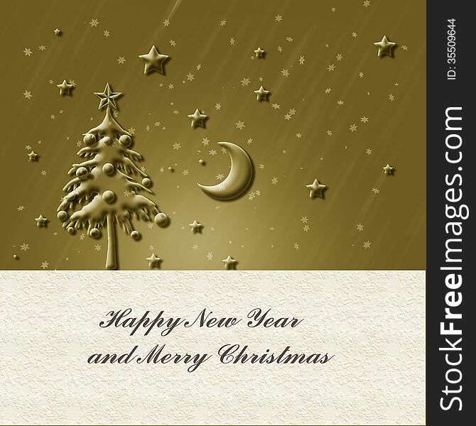 Christmas gold card,New Year gold card