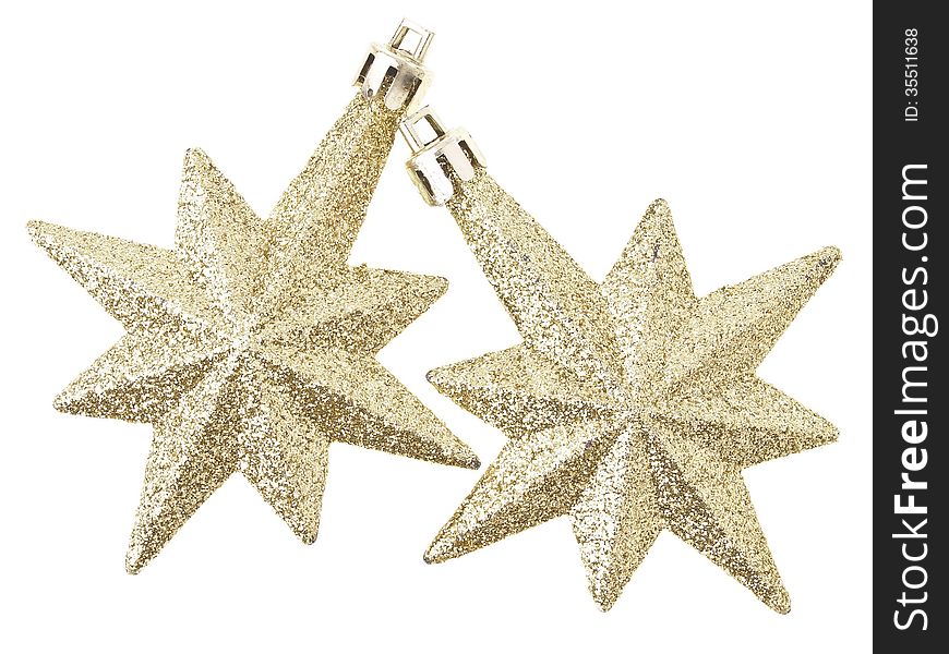 Dual gold eight pointed star christmas decoration for design work. Dual gold eight pointed star christmas decoration for design work