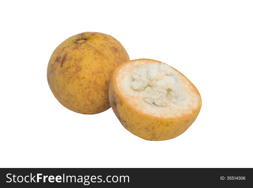 Santol fruit isolated on white background