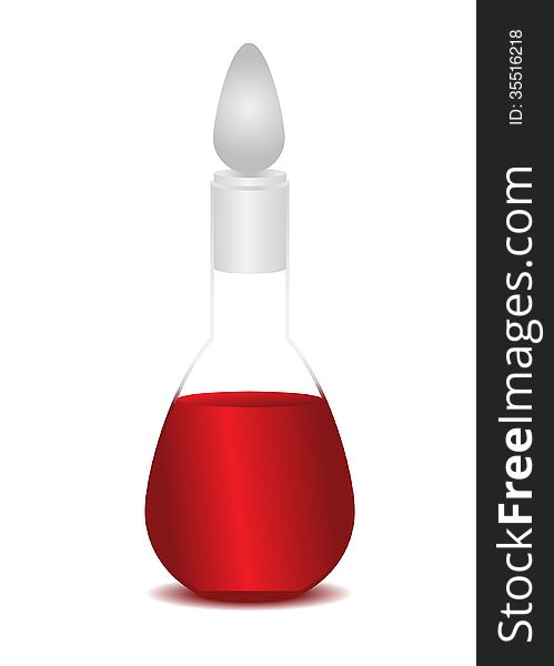 Wine. Carafe of red wine on a white background