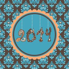 2014 New Year Card Vintage Royalty Free Stock Photography 2014 New Year Card Vintage Royalty Free Stock Photography