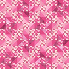 Seamless Pattern, Patchwork With Hearts Royalty Free Stock Photo Seamless Pattern, Patchwork With Hearts Royalty Free Stock Photo