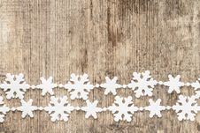 Christmas Decoration. Snowflakes On Wood Royalty Free Stock Photography Christmas Decoration. Snowflakes On Wood Royalty Free Stock Photography