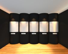 Empty Room Black Curved Gallery Royalty Free Stock Image