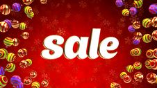 Sale On Background With Christmas Ornaments Stock Image