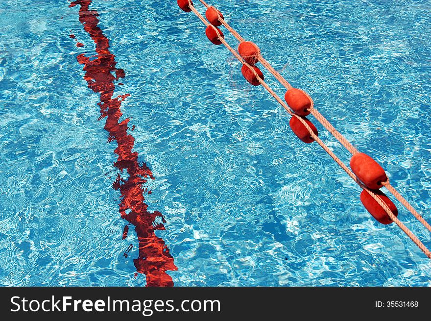 Swimming pool with empty lane.