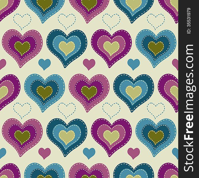 Seamless Pattern With Hearts