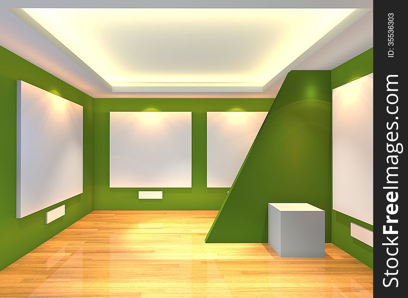Empty room green gallery