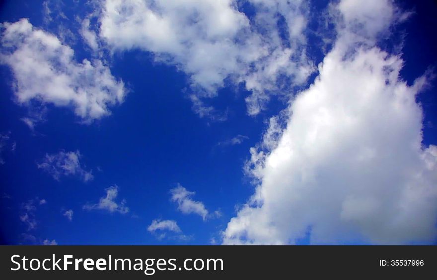 Blue Sky With Fluffy Clouds In 1080p