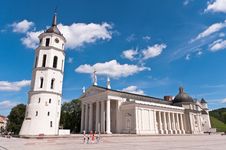 Vilnius Cathedral At A Beautiful Summer Day Stock Photo