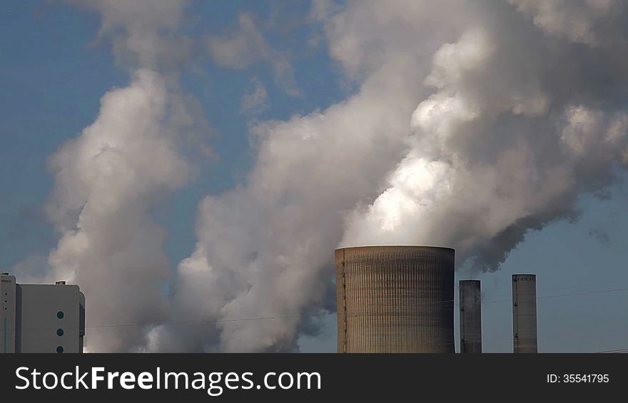 A coal burning power plant. A coal burning power plant