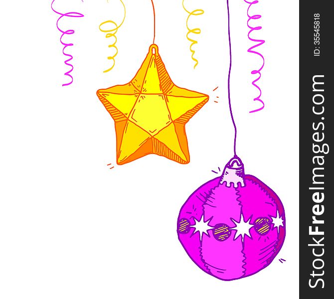 Merry Christmas Decorations Sketch