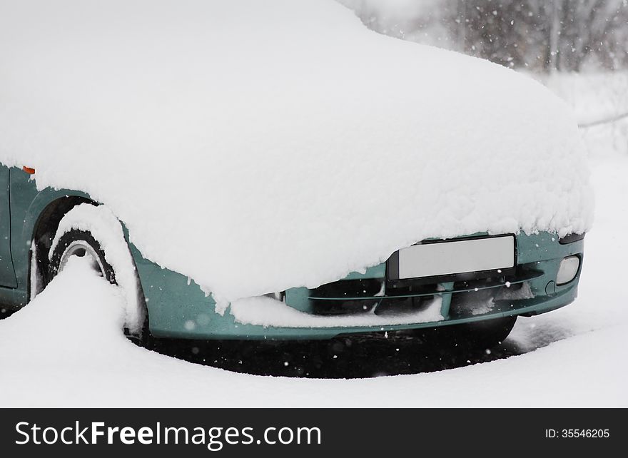 Winter parking after snowfall