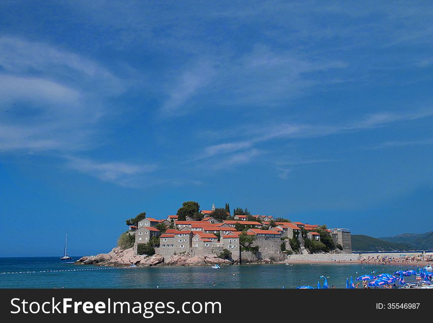 Island of St. Stefan (Adriatic sea, Budva, Montenegro). Island of St. Stefan (Adriatic sea, Budva, Montenegro)