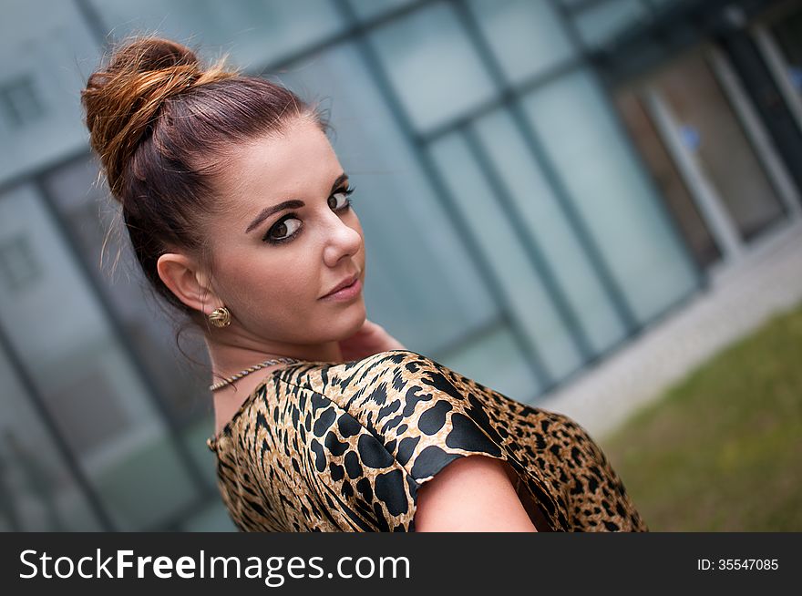 Beautiful Fashion Woman Portrait, In The City