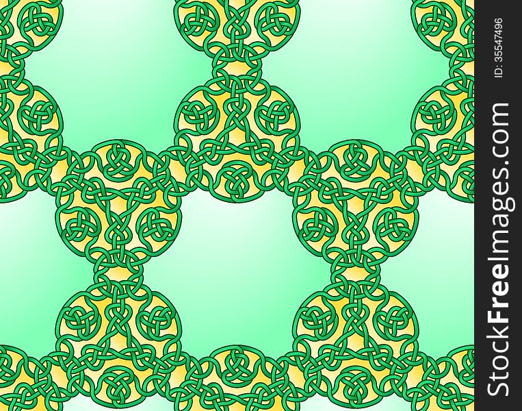 Graphic illustration of Seamless Celtic Style Knot Pattern