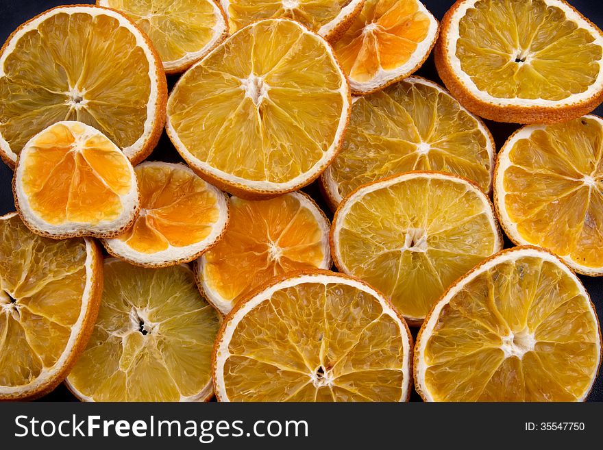 Background of Dried Orange Slices