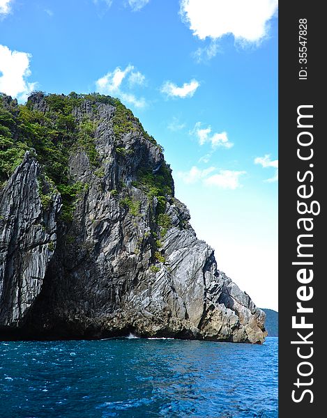 Tropical paradise islands, rocks around El Nido, Philippines.