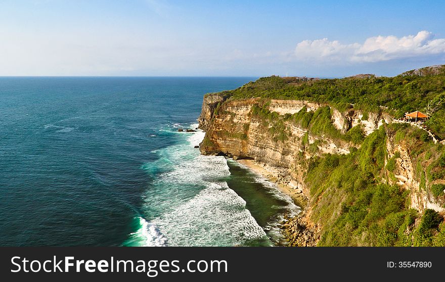 Uluwatu Cliffs In Bali Island, Indonesia