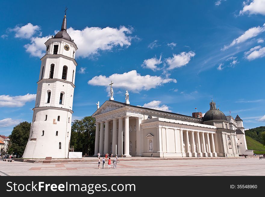 Vilnius Cathedral Square at a Beautiful Summer Day. Vilnius Cathedral Square at a Beautiful Summer Day.