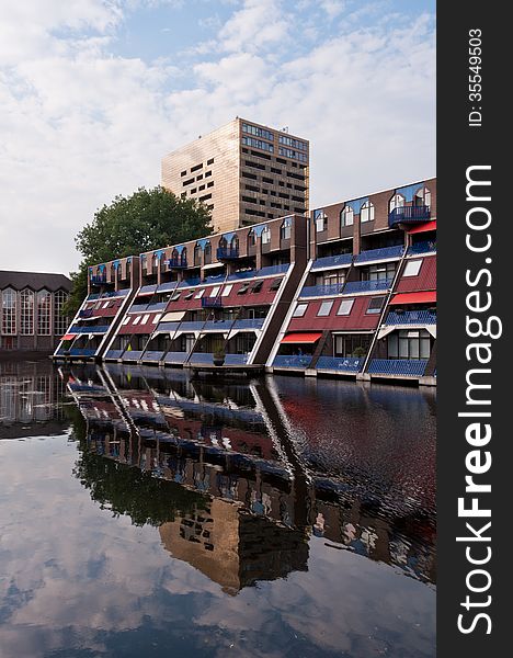 Dutch Houses Reflection On Water