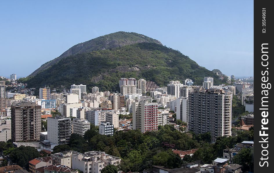 Aerial view of Rio de Janeiro Botafofo district from the Santa Marta slum. Aerial view of Rio de Janeiro Botafofo district from the Santa Marta slum.