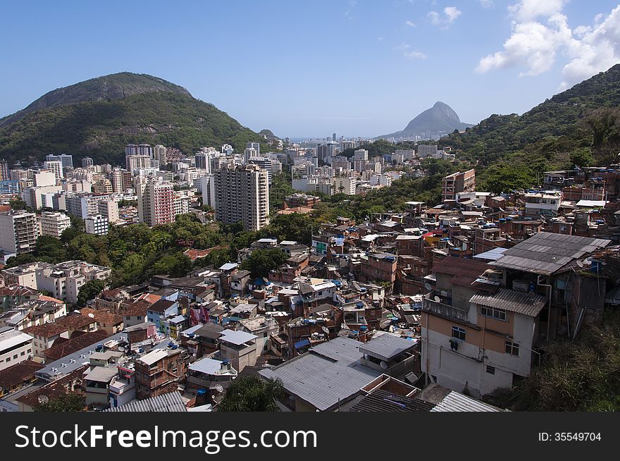 Aerial view of Rio de Janeiro Botafofo district from the Santa Marta slum. Aerial view of Rio de Janeiro Botafofo district from the Santa Marta slum.