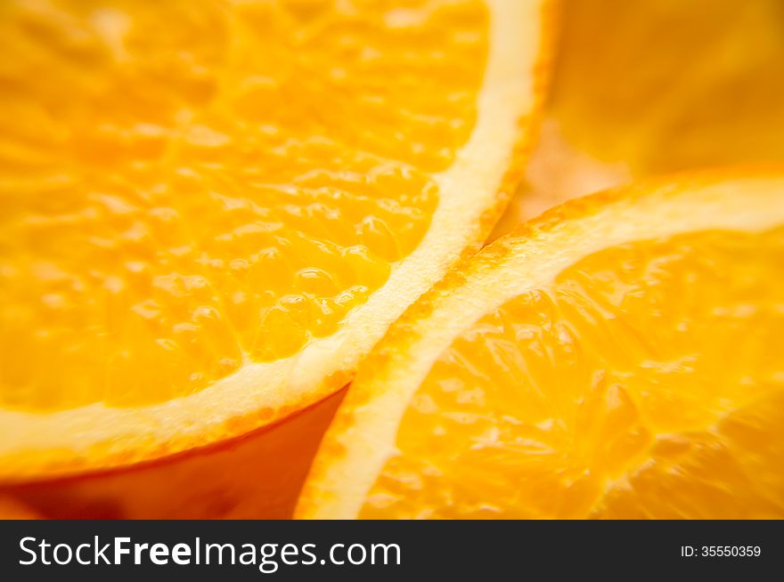 Bright and juicy orange close up