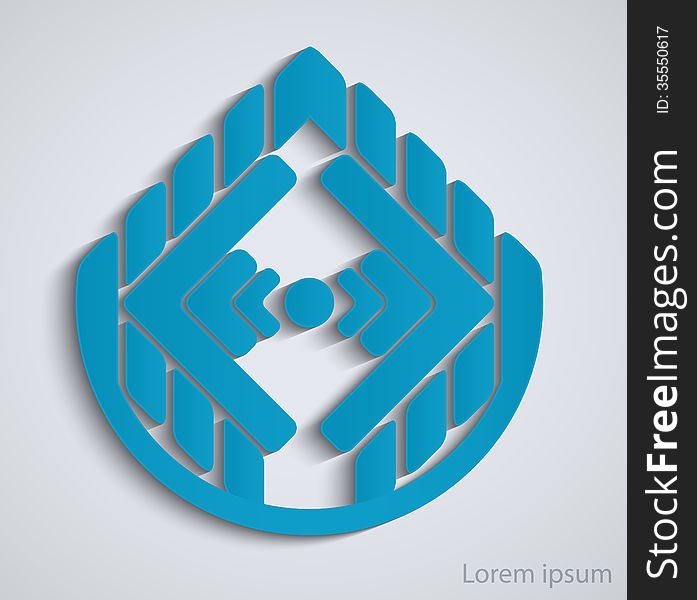 Abstract geometric business sign. Blue sign for your design template or brochure.