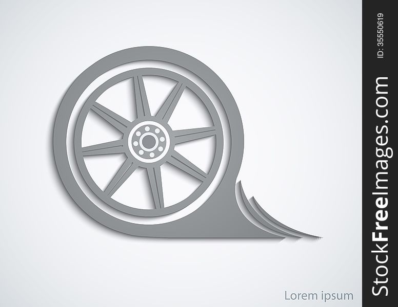 Car wheel. Abstract car sign for your design template or brochur