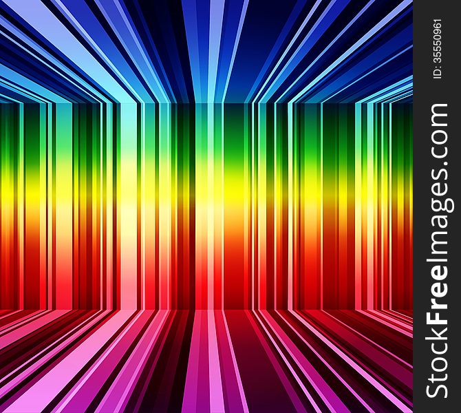 Abstract Rainbow Warped Stripes Background