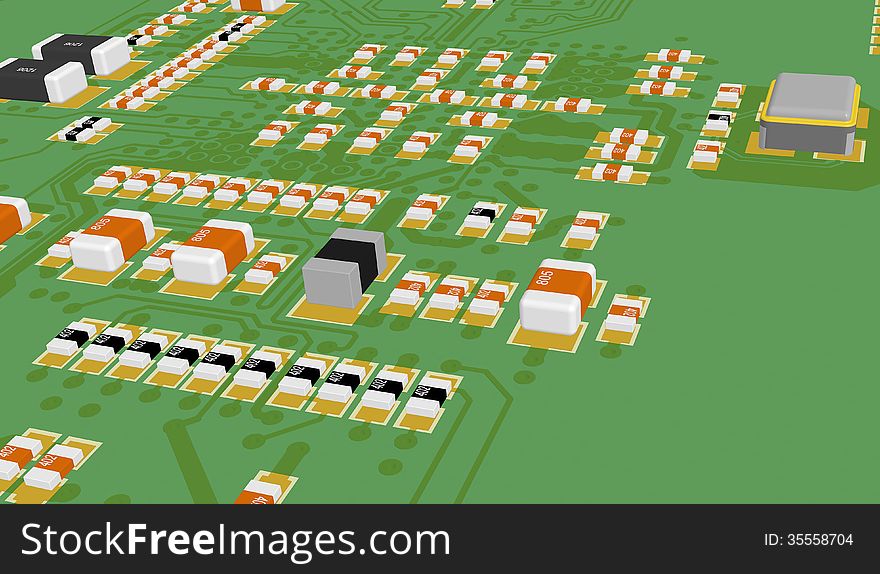 PCB Green With Elements