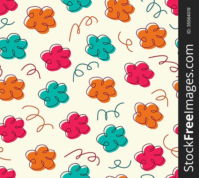 Seamless carnival floral background, vector illustration