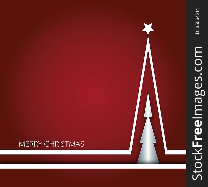 Abstract Christmas tree, greeting card. Vector illustration.