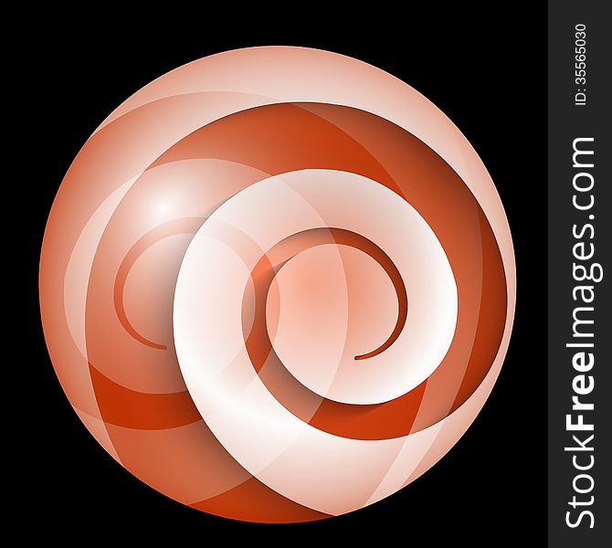 Red vector ball with magic spiral