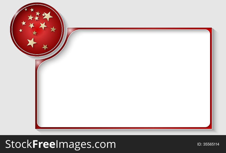 Red vector frame for any text with stars