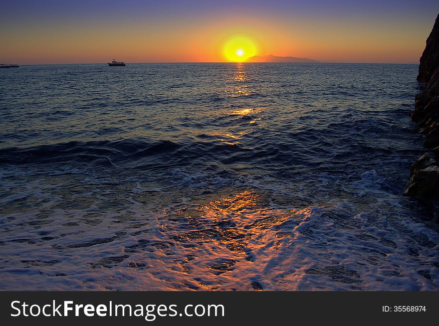 Sunrise over Aegean Sea,Greece