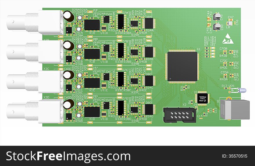 Device PCB Green With Elements