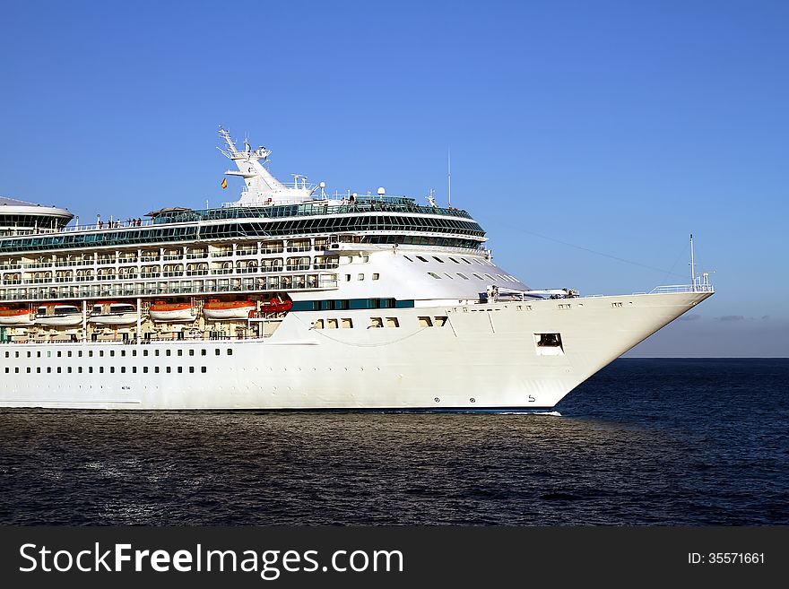 Modern cruise leaving the port of Alicante