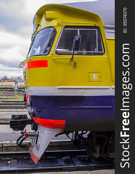 Engineers cab in the intercity express train