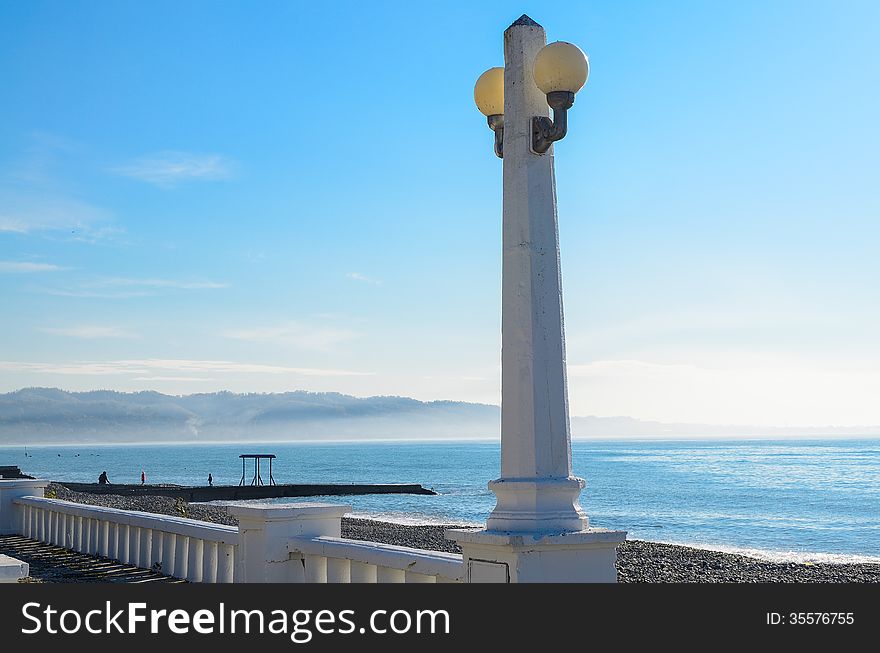 Street lights on the promenade of Sukhumi. Street lights on the promenade of Sukhumi