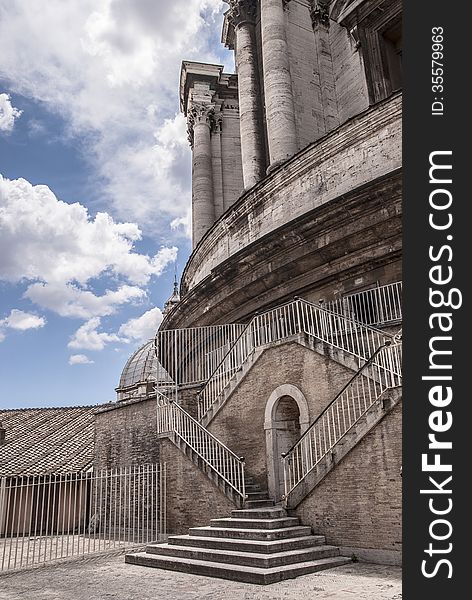 On the roof of the Basilica of St. Peter